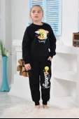 Kapitex 6180 Kız Çocuk Twety Baskılı Uzun Kol Pijama Takımı - 3