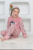 Kapitex 4992 Kız Çocuk Penguenli Polar Uzun Kol Pijama Takımı - 2