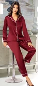 Freshness 2045 Saten Gömlek Yaka Patlı Pijama Takımı - 1