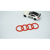DK Tuning Motor Kapağı Kırmızı Amblem Logosu Audi İle Uyumlu - 5