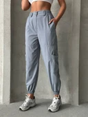 Jogger lastik paça pantolon - 1