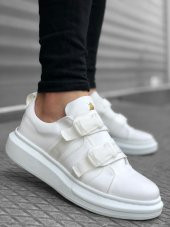 ER0152 Erb Kalın Yüksek Taban Süt Beyaz  Kemerli Erkek Spor Ayakkabı thumbnail 1