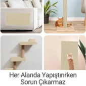 Beylini Kedi Tırmalama Halısı Yapışkanlı Her Yüzeye Uygulanabilir Kesilebilir Mobilya Koruyucu Mat Krem (40X50) - 2
