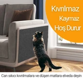 Beylini Kedi Tırmalama Halısı Yapışkanlı Her Yüzeye Uygulanabilir Kesilebilir Mobilya Koruyucu Mat Antrasit (40X50) - 5