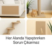 Beylini Kedi Tırmalama Halısı Yapışkanlı Her Yüzeye Uygulanabilir Kesilebilir Mobilya Koruyucu Mat Devetüyü (40X50) - 4