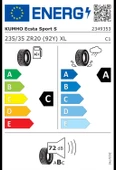 Kumho 235/35R20 92Y XL ECSTA PS72 (EV) 2025 Üretim Yaz Lastiği thumbnail 2