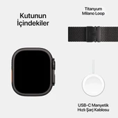 Apple Watch Ultra 2 GPS + Cellular 49mm Siyah Titanyum Kasa Siyah Titanyum Milano Loop - S thumbnail 2