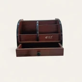 Homix Masa Üstü Çekmeceli Ahşap Düzenleyici Organizer Kalemlik (6022) - 2