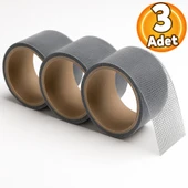 48 mm x 2 Metre (3 ADET) Yapışkanlı Sineklik Tülü Tamir Bandı Yaması Bantı Kopmuş Delik Fiber Tül Yapıştırma Gri - 1