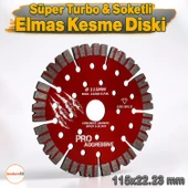 115x22.23 mm Turbo Segment Elmas Kesme Diski Avuç Taşlama Seramik Beton Granit Tuğla Blok İçin Uygun thumbnail 1