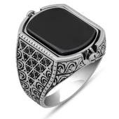 Hz. Süleyman Mührü Çift Taraflı 925 Erkek Gümüş Yüzük thumbnail 2