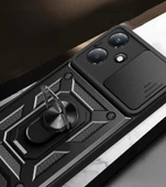 İnfinix Hot 30 Play Kılıf Magnetik Standlı Kamera Korumalı Zore Sürgülü Vega Kapak - 8