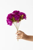 Güleç Yapay Çiçek Yapay Ortanca Çiçeği 35 Cm 7 Dal Mor - 1