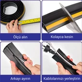 Greentech Esnek Kablo Kanalı Şeritli Siyah / GT-KK08 - 5