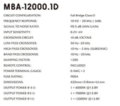 Mobass MBA-12000.1D Profesyonel Mono Amfi 4 Ohm 4000W RMS 1 Ohm 12000W RMS thumbnail 3