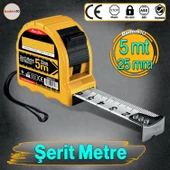 Şantiye Şerit Metre Darbeye Dayanıklı Kilitli 5 Metre x 25 mm Oto Kilitli Mezura Ölçüm Aleti thumbnail 1