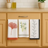 Müslin Kurulama Bezi 3'lü Set Desenli Yumuşak ve Emici Mutfak Havlusu - 1