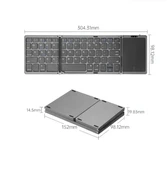 Katlanabilir Siyah Her Cihaza Bluetooth İle Uyumlu Portatif Taşınabilir Dokunmatik Mini Klavye - 1