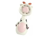 Mini El Fanı Şarjlı Telefon Tutuculu İnek Figürlü Kademeli Taşınabilir Vantilatör Masa El Tipi Serinletici Soğutucu - 1