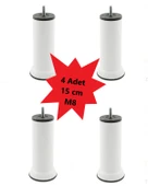 Mobilya Kanepe Baza Koltuk Çekyat Yükseltme Ayağı Plastik, İnce Diş M8 Beyaz, 15 Cm 4 Adet thumbnail 2