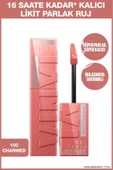 MAYBELLİNE NEW YORK SUPER STAY VİNYL INK UZUN SÜRE KALICI LİKİT PARLAK RUJ 100 CHARMED - 1