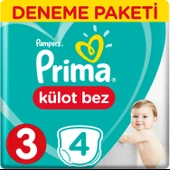 PRİMA KÜLOT BEBEK BEZİ 3 BEDEN MİDİ 4'LÜ DENEME PAKETİ - 1