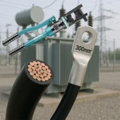 Hidrolik Papuç Sıkma Pensesi 16-300 mm Kablo Kesiti 70 KN Profesyonel Tip Krimp 7 Ton Elektrik Pano thumbnail 6