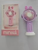 Mini El Fanı Büyük Boy Şarjlı Telefon Tutuculu Figürlü 3 Kademeli Taşınabilir Vantilatör Masa El Tipi Serinletici - 2