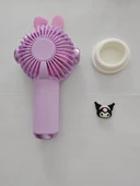 Mini El Fanı Büyük Boy Şarjlı Telefon Tutuculu Figürlü 3 Kademeli Taşınabilir Vantilatör Masa El Tipi Serinletici - 3