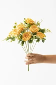 Güleç Yapay Çiçek Yapay Gül Demeti 9 Dallı Sarı thumbnail 2
