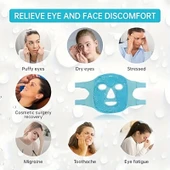 Terapi Jel Yüz Maskesi Soğuk Ve Sıcak Boncuklu Ayarlanabilir Maske (Mavi) - 8