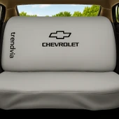 Oto Servis Tipi Penye Koltuk Kılıfı Takımı  Chevrolet Logolu Açık Gri Ön ve Arka Takım - 2