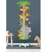 Kendinden Yapışkanlı Şeffaf  Sevimli Hayvan Temalı Boy Ölçer 100x35 cm Poster Afiş Duvar Sticker Kağıdı Çocuk Odası Kreş - 3