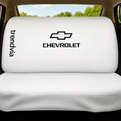 Penye Kumaş Chevrolet Logolu Oto Koltuk Kılıfı Takımı Ön Arka  Beyaz - 2