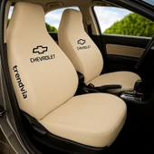 Oto Servis Tipi Açık Bej Koltuk Kılıfı  Chevrolet Logolu Penye Ön ve Arka Takım - 1