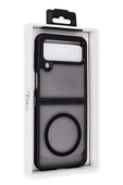 Samsung Galaxy Z Flip 4 Kılıf Blur Fold Magsafe Kapak - Mat Siyah - 2