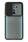 Xiaomi Redmi Note 8 Pro Kılıf Palm Buzlu Kamera Sürgülü Silikon - Siyah - 1