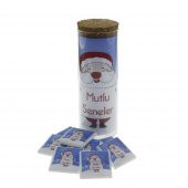 24 Adet Cam Tüpte Yılbaşı Çikolatası Madlen Baskılı Noel Baba - 3
