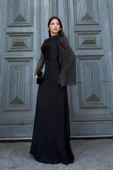File Detaylı Abiye Elbise 2337-Siyah thumbnail 4