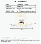 TT605-FSR Martı Model Çocuk-Antre-Küçük Oda Fransız Sarı Kaplama Led Avize thumbnail 4