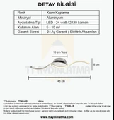 TT605-KR Martı Model Çocuk-Antre-Küçük Oda Krom Kaplama Led Avize thumbnail 4