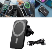 MAGSAFE ARAÇ İÇİ TELEFON TUTUCU & KABLOSUZ ŞARJ CİHAZI 15W HIZLI ŞARJ DESTEKLİ - 2