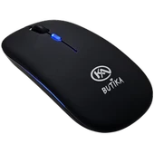KABLOSUZ BLUETOOTH RGB LED'li SESSİZ MOUSE (FARE), ŞARJ EDİLEBİLİR, ERGONOMİK TASARIM - 7