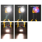 Powermaster MX-W5164-3 Kırmızı Mavi Çakarlı COB Ledli Şarjlı Kamp El Feneri Işıldak - 5