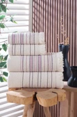 BAMİROSE Liana 50x90 70x140 Cm 4'lü Banyo Havlu Takımı, Plaj Havlusu, Hamam Takımı - 1