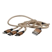 Powermaster PM-2368 Micro USB - Type-C - Lightning Şarj Ve Data Kablosu 2.1 Amper 110Cm Örgülü - 2