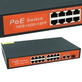 Powermaster Poe Gigabit Ethernet Switch 16 Port 3 Port/1000 Uplink 200 Watt 16FE+2GE+1SFP - 1