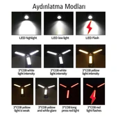 Powermaster PM-24565 25 Watt USB - Type-C Girişli P50 Ve Cob Ledli 2 Kanatlı Kollu Çalışma Lambası thumbnail 5