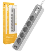 Vea VE-NOVA105U A Class 5'Li 2 Usb'li Anahtarlı 1.5 Metre Akım Korumalı Priz - 4