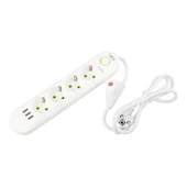 Vea VA-21560 4'Lü 3 USB'li 1.5 Metre Akım Korumalı Priz Beyaz - 3